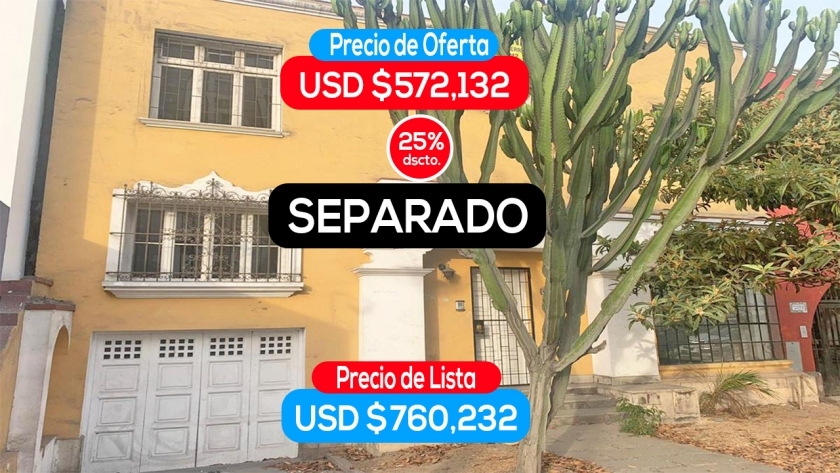 Venta de Casa en MIRAFLORES 