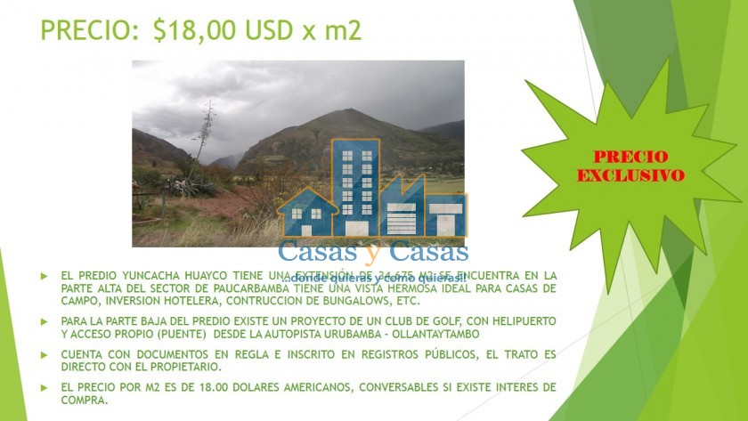 Venta de Terreno en MARAS 